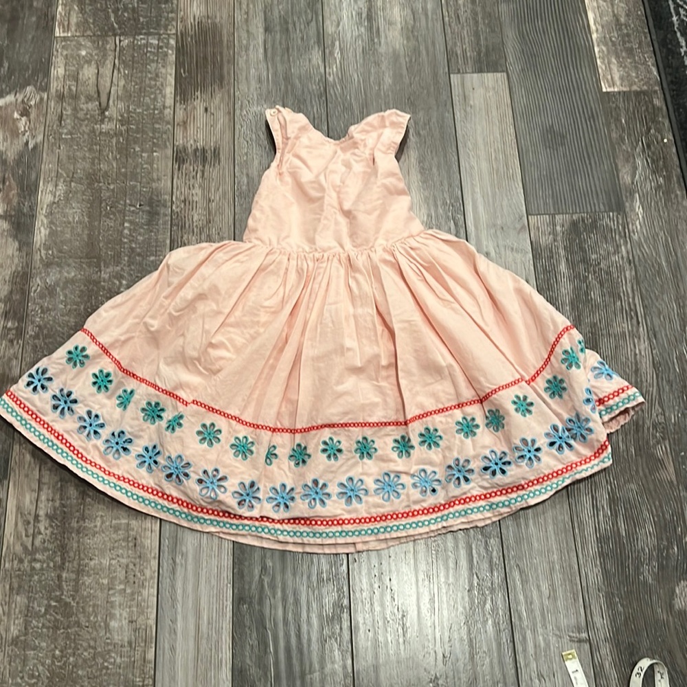 Mini Boden embroidered cotton pinafore apron sundress 9-10 140